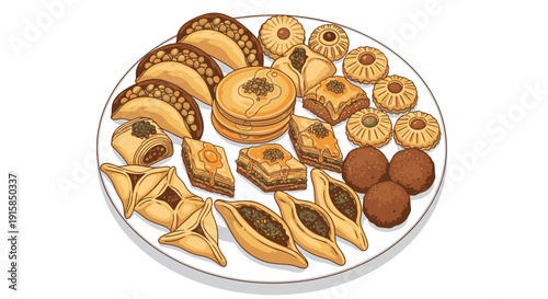 Assorted Cookies and Pastries on Plate.