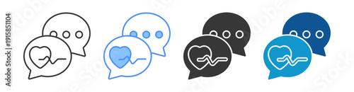 Medical Chat Icon Set Multiple Style Collection