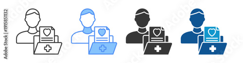 Patient Profile Icon Set Multiple Style Collection