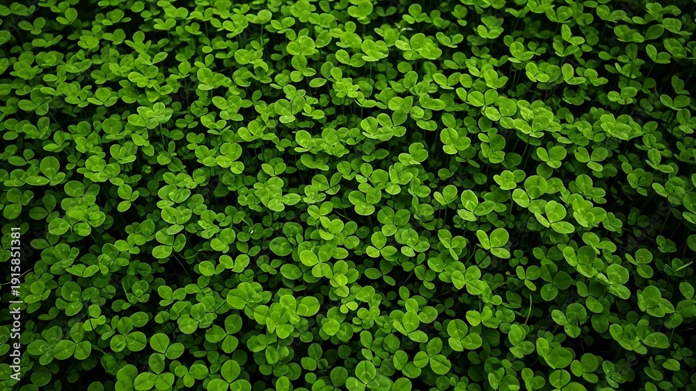 Obraz premium green clover leaves growing densely together outdoors