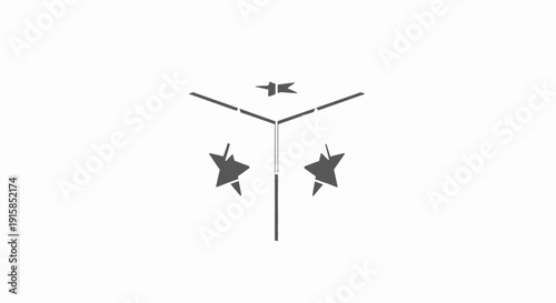 Abstract illustration of birds in flight, dynamic movement, vector graphic, modern art, aerial view