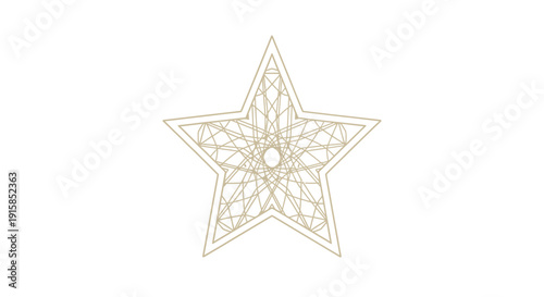 Intricate star pattern illustration with symmetrical design and geometric shapes