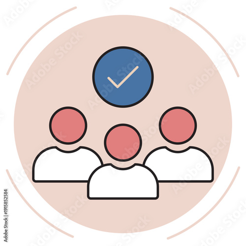 Member icon, Active Participant, Loyal Community Member, Registered User, Group Affiliate, vector