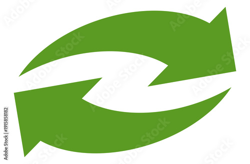 green recycling arrow. renewable ecological and natural icon element	