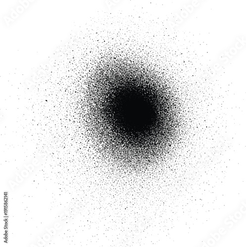 Abstract black spray paint grain texture with stipple effect and messy ink splatter for vintage grunge design vector