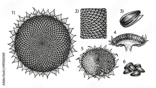 Sunflower vector illustration engraving drawing sketch monochrome isolated on transparent background