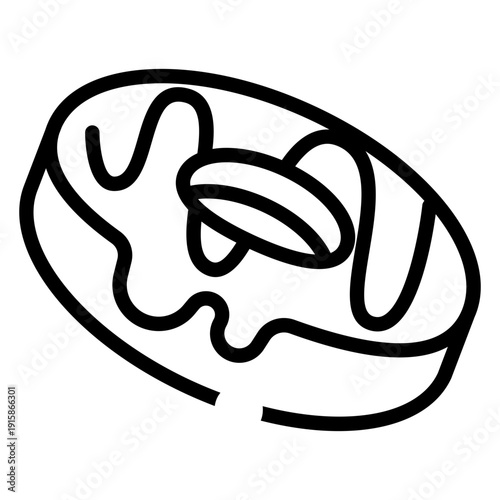 donut cake outline icon vector