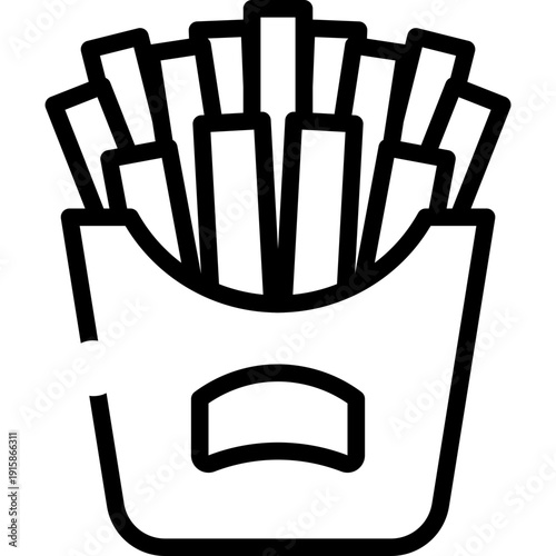 french fries vector illustration outline icon