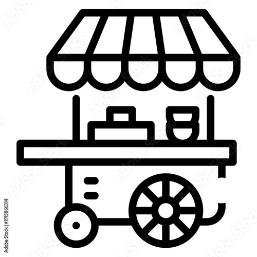 vector illustration of a food stall