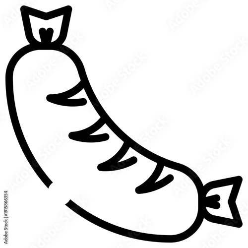sausage food outline icon vector illustration