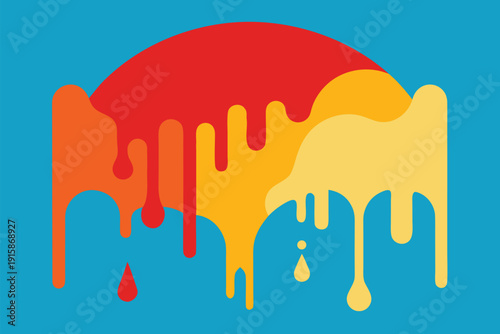 Abstract Paint Drip Composition with Vibrant Splashes, Artistic Ink Flow Design for Creative Backgrounds, Posters, and Modern Art
