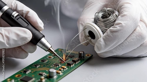 Wallpaper Mural Person soldering circuit board Torontodigital.ca