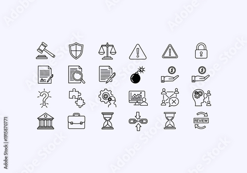 Vector Ilustration Concept Icon Set lawyer legal documents and symbols for Your Business