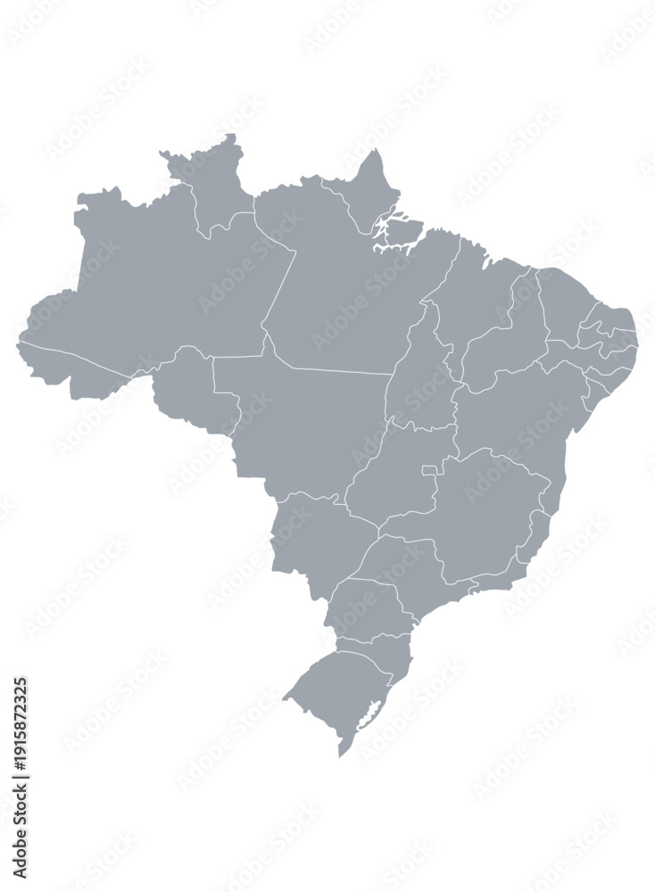 Obraz premium Map of the country of Brazil infographic on a white background