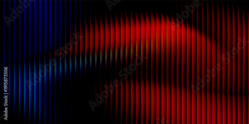Abstract with a strong black background, decorated with rows of sharp vertical lines arranged closely together, giving a modern feel.