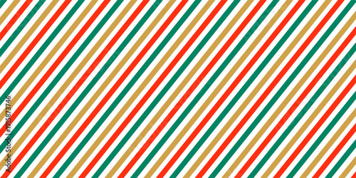Candy cane Christmas background, peppermint diagonal stripes print seamless pattern. Seamless candy stripe pattern with diagonal red and white lines. Cane pattern with peppermint texture