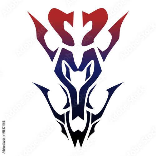 Stylized Wolf Head Graphic Design Element.