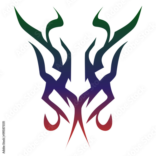 Colorful Deer Antlers Abstract Design Element.