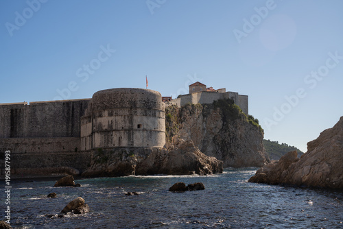 Bild auf Leinwand Epic Dubrovnik Fort Bokar ancient fortress city walls panorama