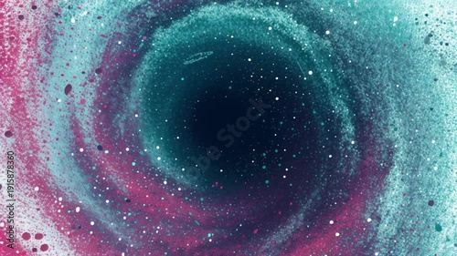 A stunning video of a vibrant cosmic swirl with shades of blue and pink in space