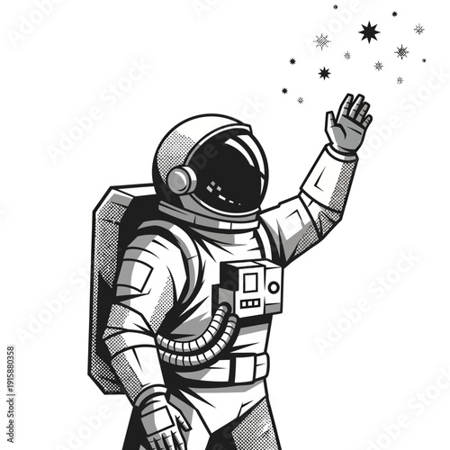 Astronaut reaching for stars