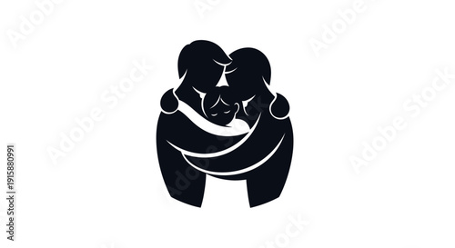 Black Silhouette Human Hug.