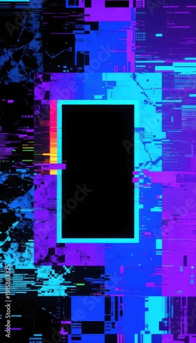Vibrant Digital Glitch Art Composition
