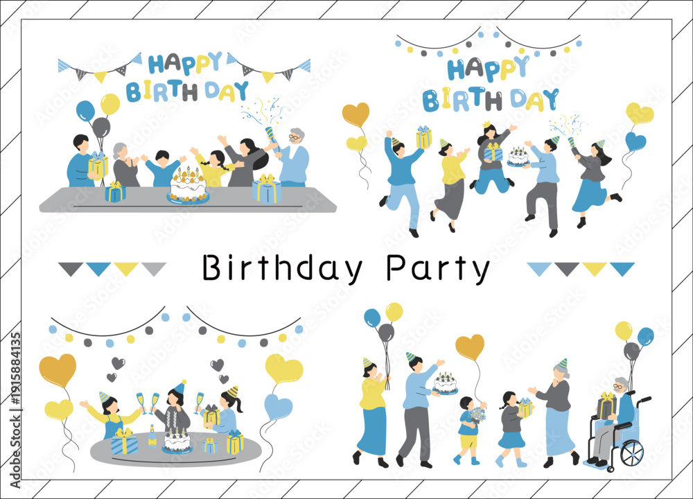Fototapeta premium 誕生日のお祝いシーン