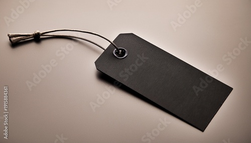 Single Black Tag With String Attachment