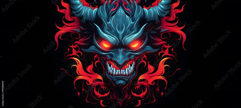 Fototapeta premium devil vector illustration t-shirt design ,generative AI