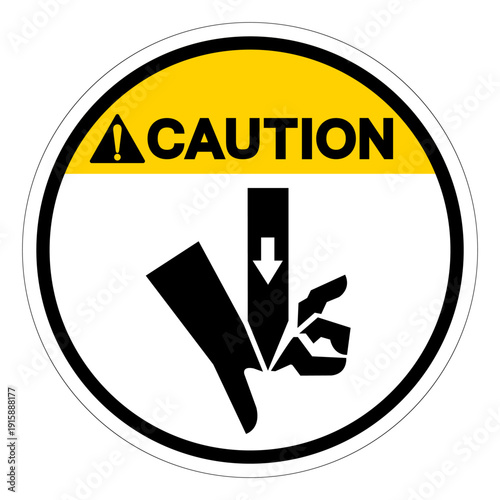 Caution Cutting of Fingers Straight Blade Symbol Sign,Vector Illustration, Isolated On White Background Label.EPS10