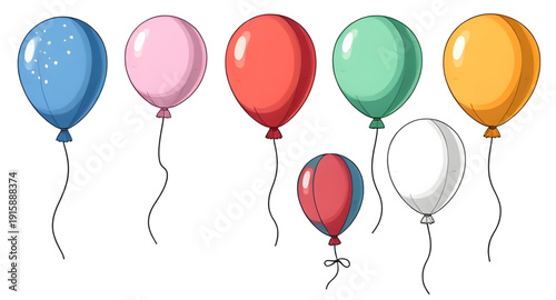 balloons, colorful, illustration, isolated, party, celebration, festive, birthday, event, joy, happy, cheerful, decoration, decor, holiday, carnival, festival, kids, playful, cute, vibrant, bright, he