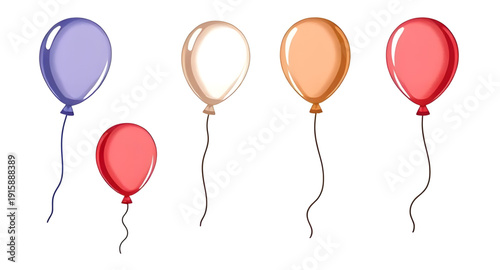balloons, colorful, illustration, isolated, party, celebration, festive, birthday, event, fun, joy, happy, cheerful, decoration, decor, holiday, carnival, festival, kids, children, playful, cute, vibr
