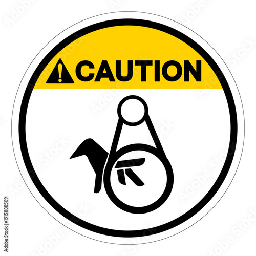 Caution Pinch Point  Entanglement Symbol Sign,Vector Illustration, Isolated On White Background Label.EPS10