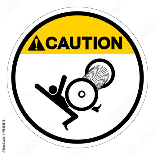 Caution Crush Hazard Symbol Sign,Vector Illustration, Isolated On White Background Label.EPS10