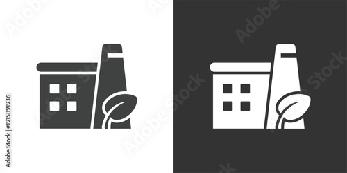Green Manufacturing Industry icon. Solid glyph series icon