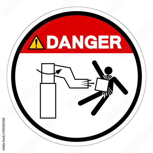 Danger Moving Robot Symbol Sign ,Vector Illustration, Isolate On White Background Label.EPS10