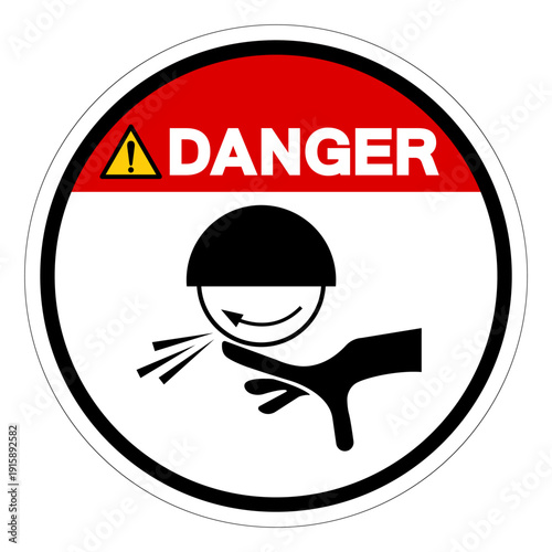 Danger Rotating Wheel Hazard Symbol Sign ,Vector Illustration, Isolate On White Background Label.EPS10