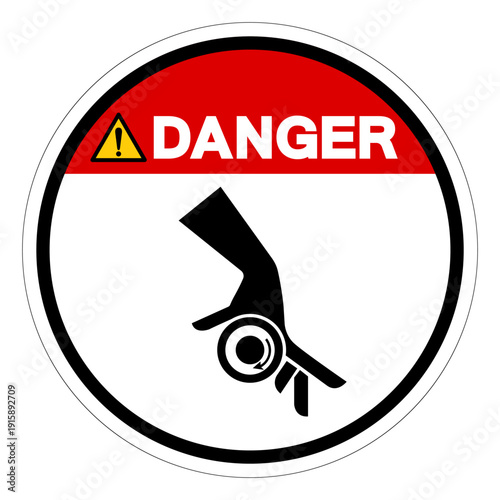Danger Rotating Shaft Hazard Symbol Sign,Vector Illustration, Isolated On White Background Label.EPS10