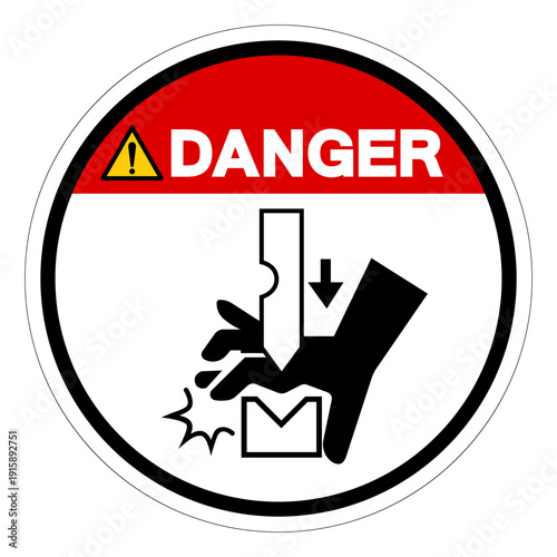 Danger Crush Hazard Symbol Sign ,Vector Illustration, Isolate On White Background Label. EPS10
