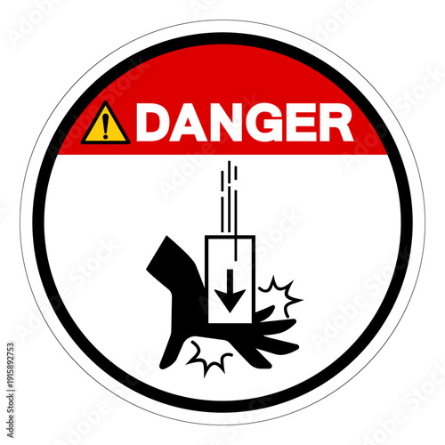 Danger Crush Hazard Symbol Sign ,Vector Illustration, Isolate On White Background Label. EPS10