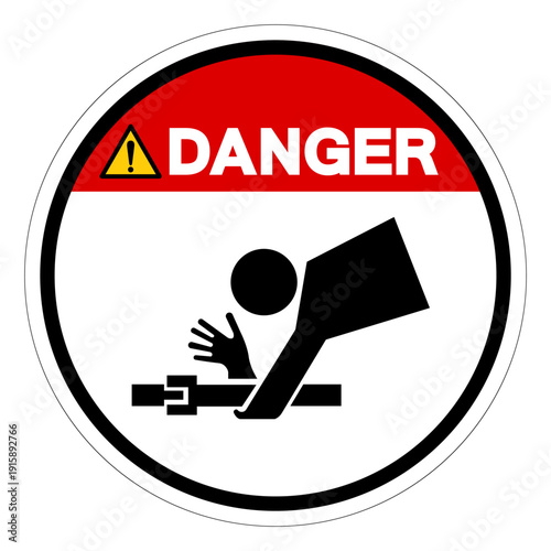 Danger Of Arm Entanglement Symbol Sign ,Vector Illustration, Isolate On White Background Label.EPS10
