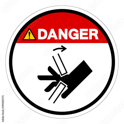 Danger Hand Crush Pinch Point Symbol Sign ,Vector Illustration, Isolate On White Background Label. EPS10