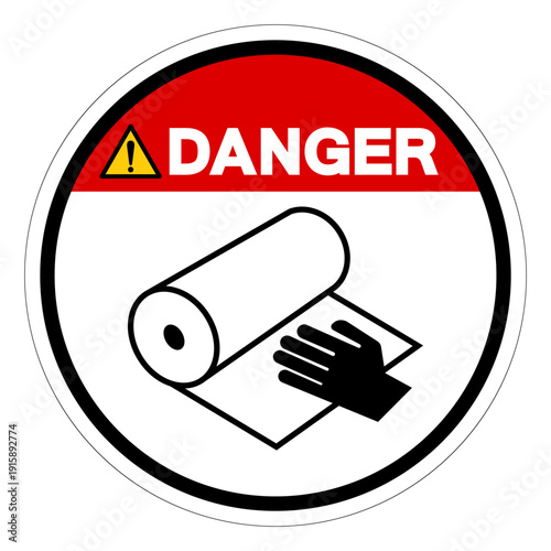 Danger Of Dragging roll Symbol Sign ,Vector Illustration, Isolate On White Background Label.EPS10