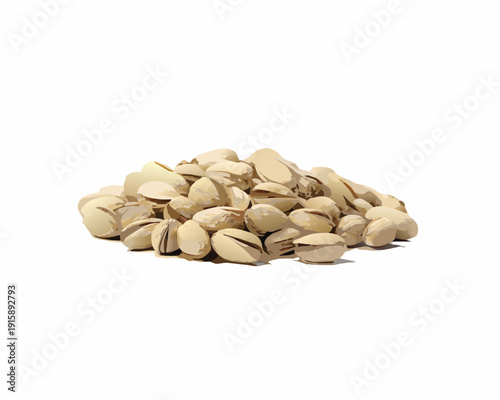 A pile of shelled pistachios against a clean white background