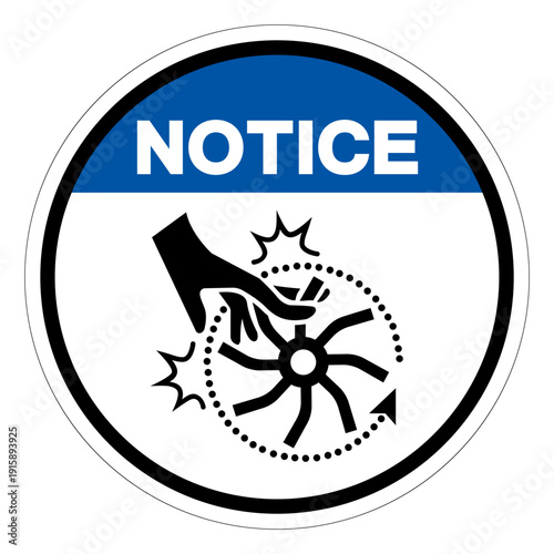 Notice Rotating Part Inside Symbol Sign ,Vector Illustration, Isolate On White Background Label. EPS10