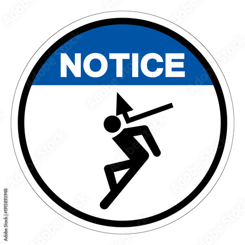 Notice Fall Hazard Symbol Sign ,Vector Illustration, Isolate On White Background Label. EPS10