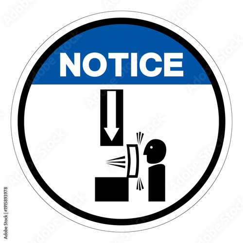 Notice Improperly Use Safety Block Symbol Sign ,Vector Illustration, Isolate On White Background Label.EPS10