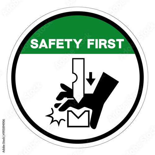 Safety First Crush Hazard Symbol Sign ,Vector Illustration, Isolate On White Background Label. EPS10
