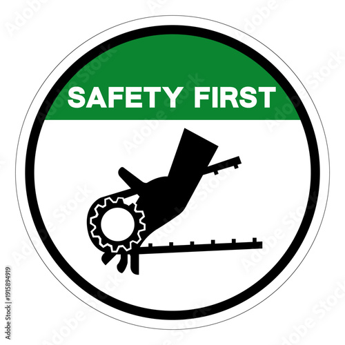 Safety First Crush Hazard Symbol Sign ,Vector Illustration, Isolate On White Background Label. EPS10